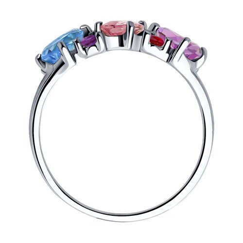 Кольцо из серебра с аметистом, корундом, топазом и фианитом «Радужный каприз» SOKOLOV (арт.92014318)
