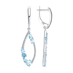 Серьги из серебра с топазами и фианитами (Арт.92022109)