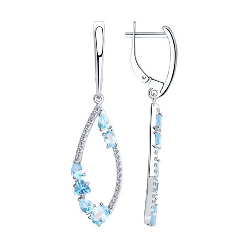 Серьги из серебра с топазами и фианитами (Арт.92022109)