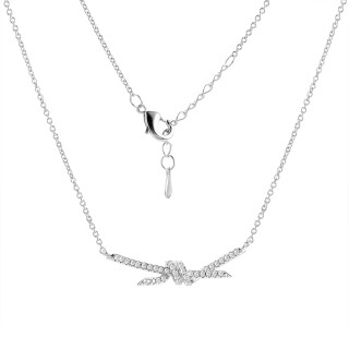Ожерелье серебряное с фианитом «Trendy Knot» Fresh Jewelry (арт.CZ-N05248-X-W-X-X-W)