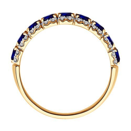 Кольцо из золота с бриллиантами и сапфирами (Арт.2011215)