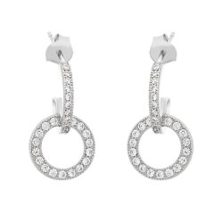 Серьги из серебра с фианитом (Арт.hl-e22e15-x-w-x-x-w)