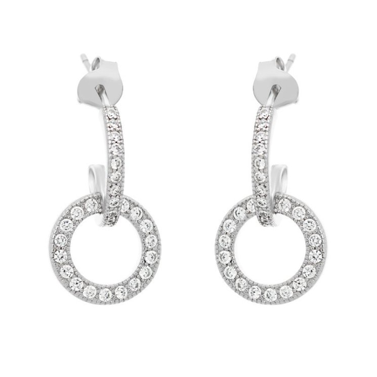 Серьги из серебра с фианитом (Арт.hl-e22e15-x-w-x-x-w)