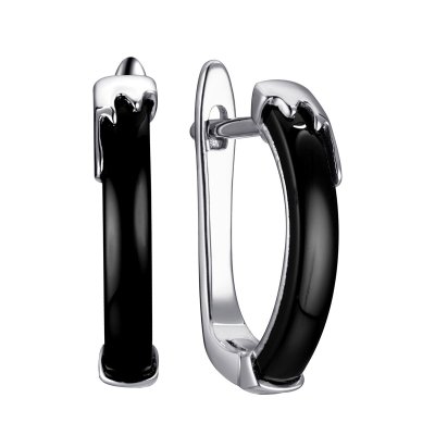 Серьги из серебра с керамикой (Арт.tc-e00461-b-w-x-x-x)