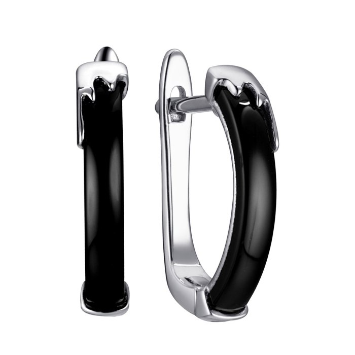 Серьги из серебра с керамикой (Арт.tc-e00461-b-w-x-x-x)