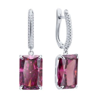 Серьги из серебра с фианитами «Рубиновый Шарм» SOKOLOV (арт.94027347)