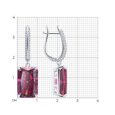 Серьги из серебра с фианитами «Рубиновый Шарм» SOKOLOV (арт.94027347)