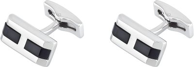 Запонки из ювелирного сплава с ониксом (Арт.4-a-1035-20-s)