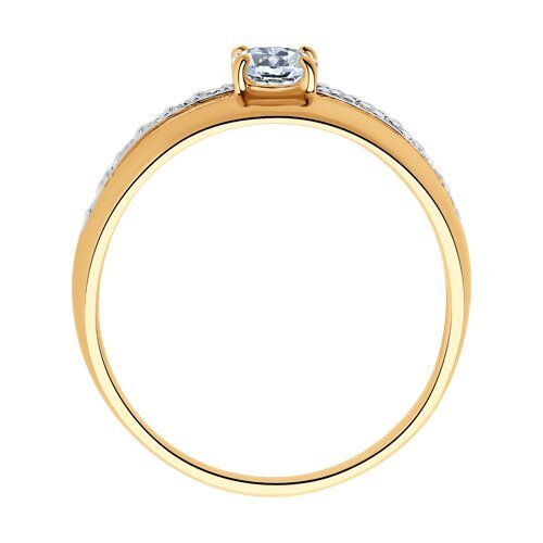 Кольцо из золочёного серебра с фианитами (Арт.93010499)