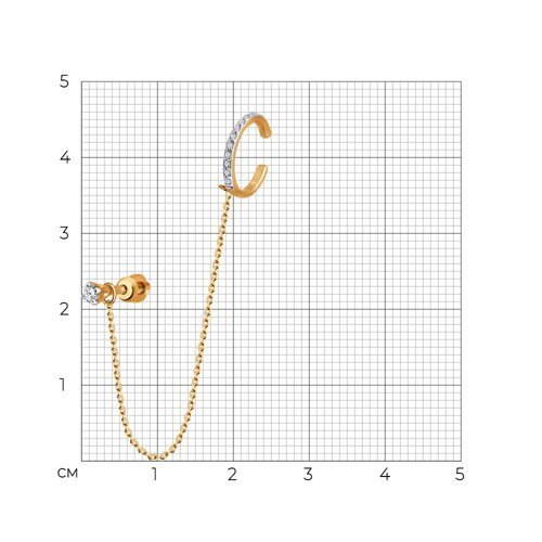 Серьга из золота с бриллиантами (Арт.1170016)