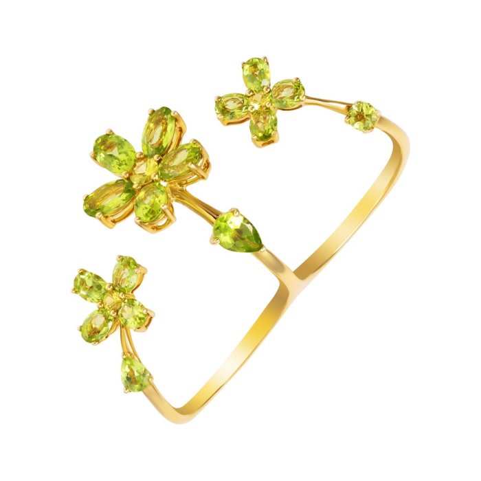 Кольцо из золота с хризолитом и цитрином (Арт.rr11724-rg_ct_pd_yg)