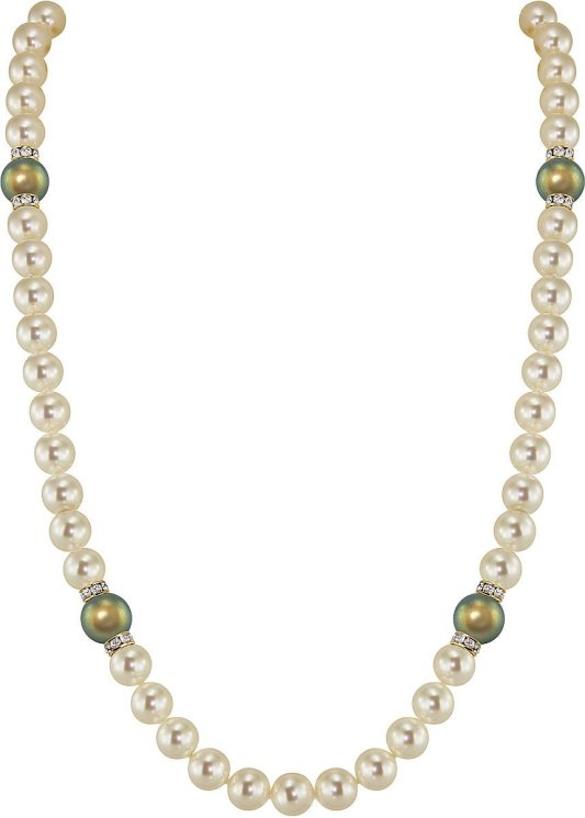 Ожерелье из серебра с жемчугом и кристаллом swarovski (Арт.102l-gr5-3-26)