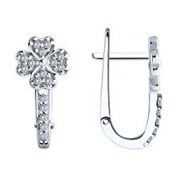 Серьги из серебра с фианитами (Арт.94026605)