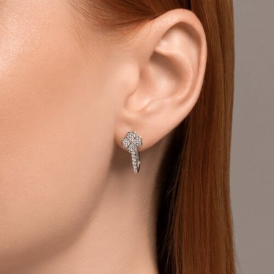 Серьги из серебра с фианитами «Цветок Удачи» Соколов (арт.94026605)