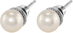 Серьги из серебра с жемчугом (Арт.aas-13-8-2-s)