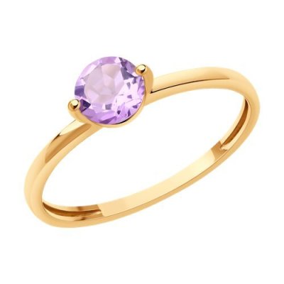 Кольцо золотое пробы 585 с аметистом (Арт.51-310-02196-5)