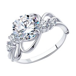 Кольцо из серебра с фианитами (Арт.94010477)