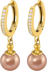 Серьги из серебра с жемчугом и кристаллом swarovski (Арт.aas-4-a-8-10-g)
