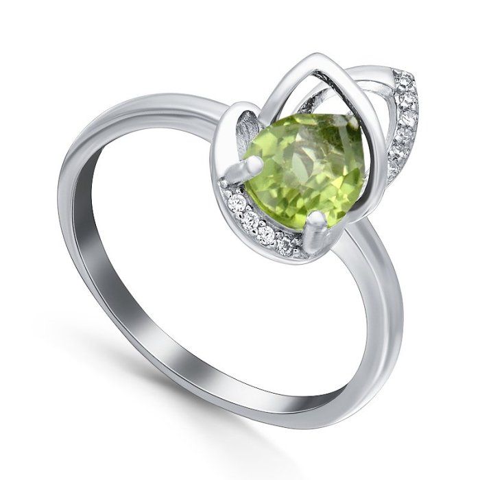 Кольцо Серебряные крылья (Арт.21knys1489-155_hrizolit_kubcirkonii_30)