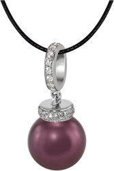 Кулон из серебра с жемчугом и кристаллом swarovski (Арт.abp-1-12-18-s)