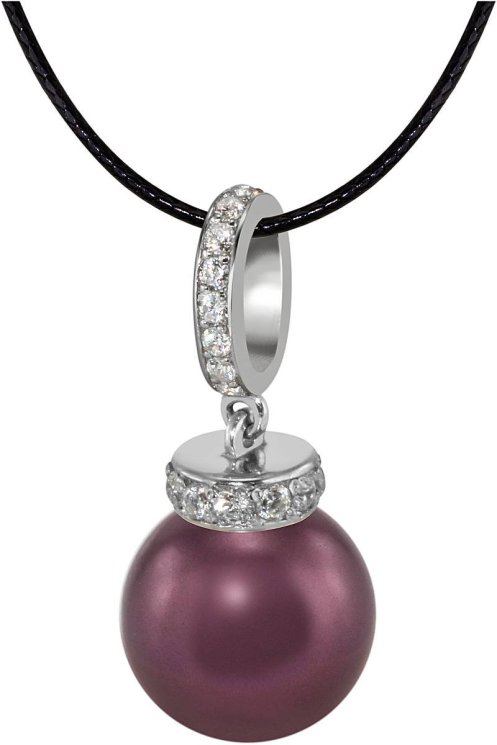 Кулон из серебра с жемчугом и кристаллом swarovski (Арт.abp-1-12-18-s)