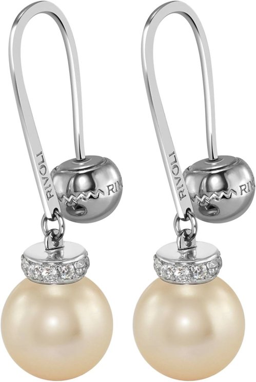 Серьги из серебра с жемчугом и кристаллом swarovski (Арт.abs-9-12-5-s)