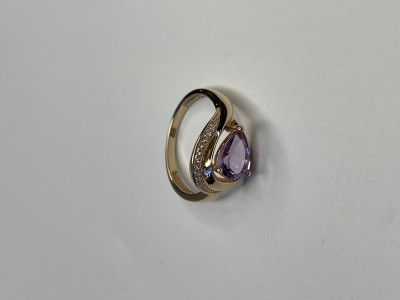 Кольцо золото с аметистом и фианитами «New Colour Grace» Estet (арт.01К3115348-4)