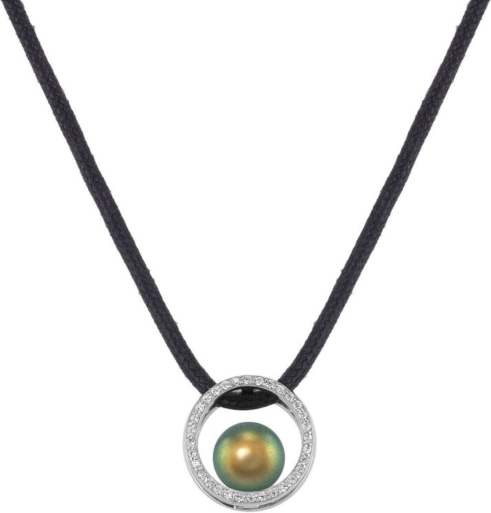Кулон из серебра с жемчугом и кристаллом swarovski (Арт.ahp-2-8-26-s)