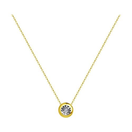 Колье из комбинированного золота с бриллиантом (Арт.53-270-01074-1)