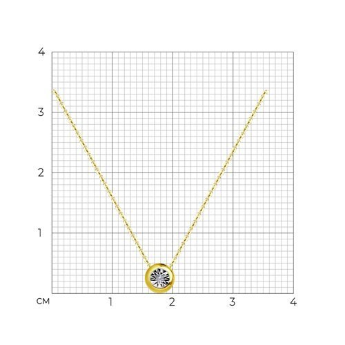 Колье из комбинированного золота с бриллиантом (Арт.53-270-01074-1)