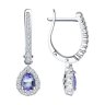 Серьги из белого золота с бриллиантами и танзанитами (Арт.6024278-3)