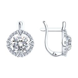 Серьги из серебра с фианитами (Арт.94022001)