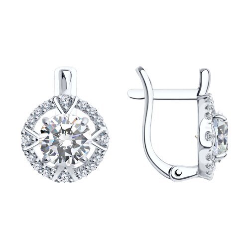 Серьги из серебра с фианитами (Арт.94022001)