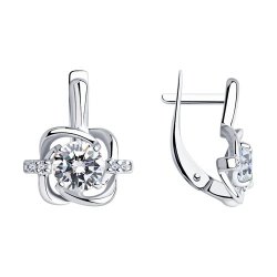 Серьги из серебра с фианитами (Арт.94023004)