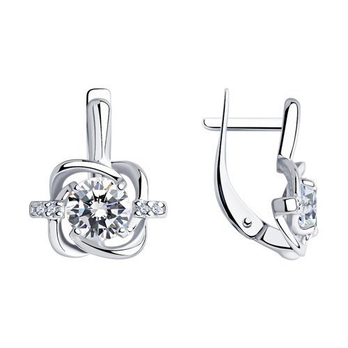 Серьги из серебра с фианитами (Арт.94023004)