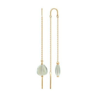 Серьги золотые пробы 585 с празиолитом (Арт.729268)