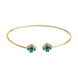 Браслет золотой пробы 585 с изумрудом гидротермальным (Арт.75-00023)