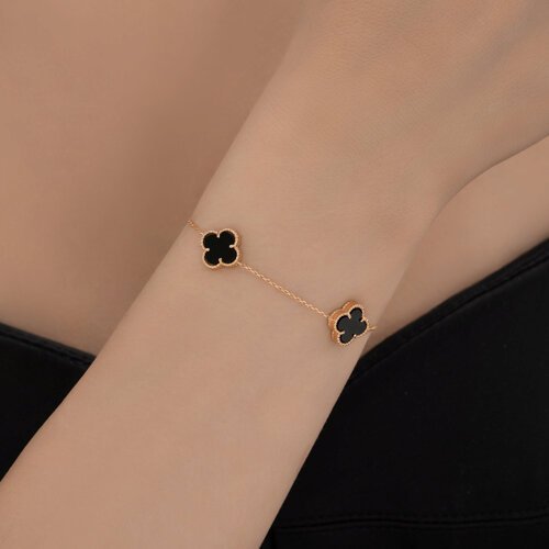 Браслет золотой пробы 585 с ониксом (Арт.750614)