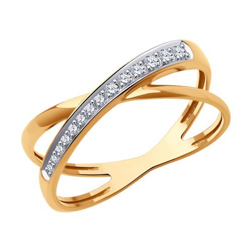 Кольцо из золота с фианитами «Линия Света» SOKOLOV (арт.019351)