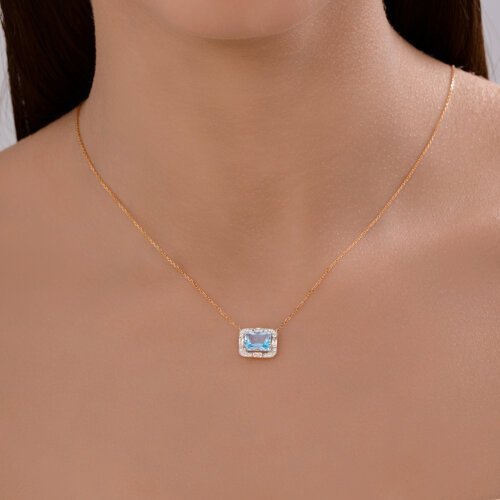 Колье золотое пробы 585 с топазом (Арт.770450)