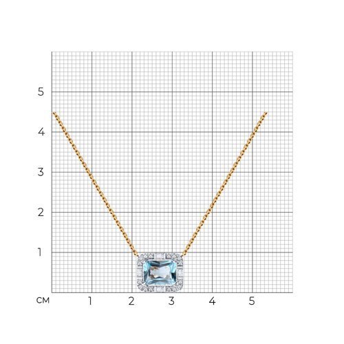 Колье золотое пробы 585 с топазом (Арт.770450)