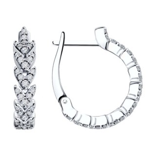 Серьги из серебра с фианитами «Иней листопада» Соколов (арт.94025640)