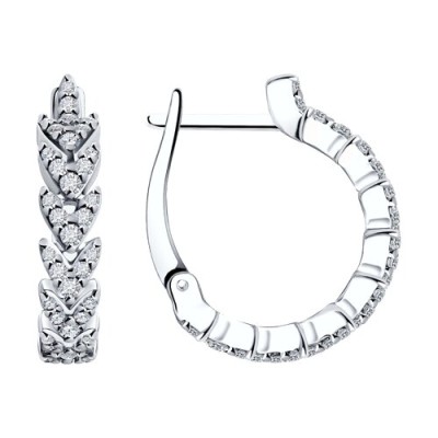 Серьги из серебра с фианитами «Иней листопада» Соколов (арт.94025640)