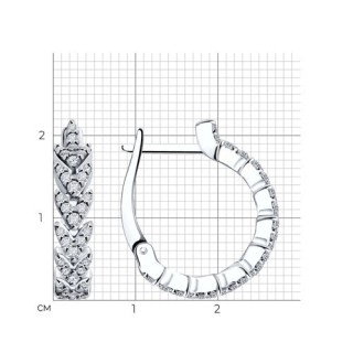 Серьги из серебра с фианитами «Иней листопада» Соколов (арт.94025640)