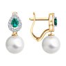 Серьги золотые пробы 585 с миксом камней (Арт.79-20097)