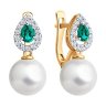 Серьги золотые пробы 585 с миксом камней (Арт.79-20097)