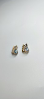 Серьги золотые с топазом и фианитом «Лазурный Шарм» ESTET (арт.01С3115434-1)