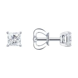 Серьги из белого золота с бриллиантами выращенными (Арт.9020110-3-5)
