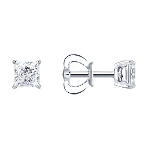 Серьги из белого золота с бриллиантами выращенными (Арт.9020110-3-5)