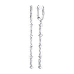 Серьги из серебра с фианитом (Арт.cz-e01788-x-w-x-x-w)